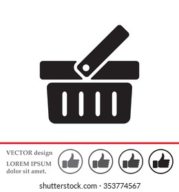 Shopping basket icon - vector illustration