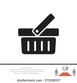 Shopping basket icon - vector illustration
