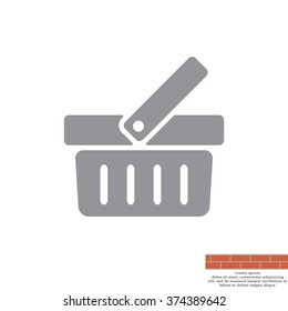 Shopping basket icon - vector illustration