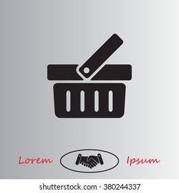 Shopping basket icon - vector illustration