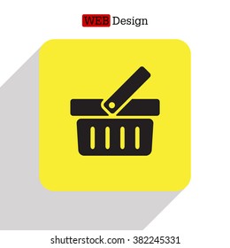 Shopping basket icon - vector illustration