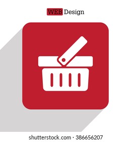 Shopping basket icon - vector illustration