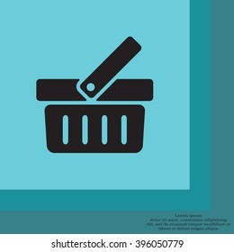Shopping basket icon - vector illustration