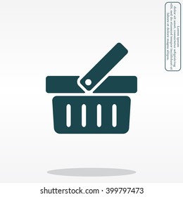 Shopping basket icon - vector illustration