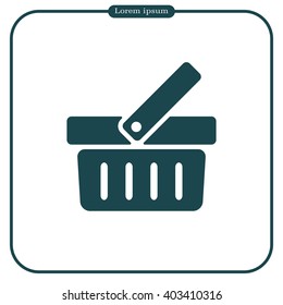Shopping basket icon - vector illustration