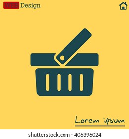 Shopping basket icon - vector illustration