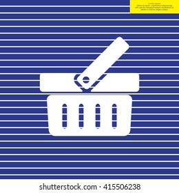 Shopping basket icon - vector illustration