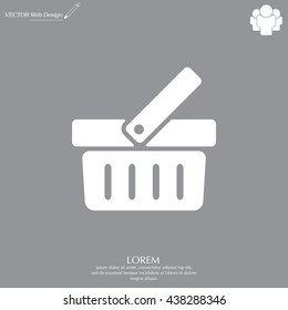 Shopping basket icon - vector illustration