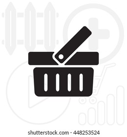 Shopping basket icon - vector illustration