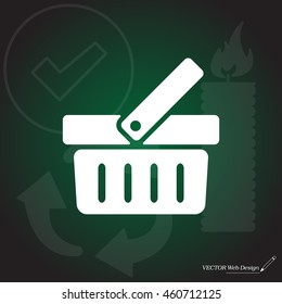 Shopping basket icon - vector illustration