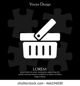 Shopping basket icon - vector illustration
