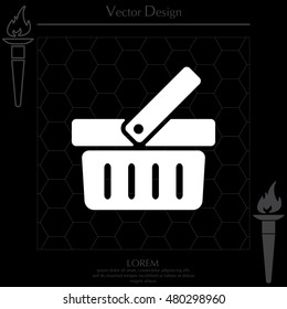 Shopping basket icon - vector illustration