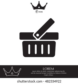 Shopping basket icon - vector illustration
