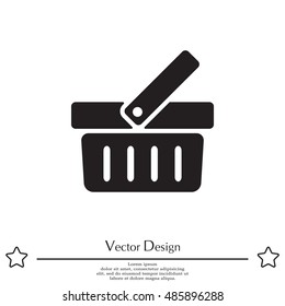 Shopping basket icon - vector illustration