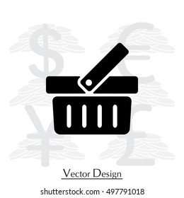 Shopping basket icon - vector illustration