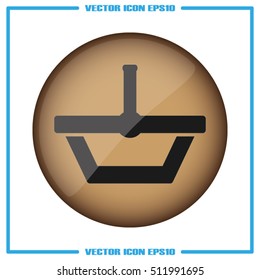 Shopping basket icon vector illustration eps10. Isolated badge  flat design for website or app - stock graphics