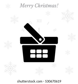 Shopping basket icon - vector illustration