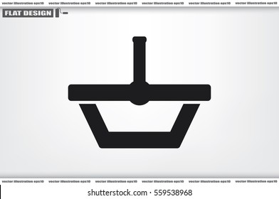 Shopping basket icon vector illustration eps10. Isolated badge  flat design for website or app - stock graphics.