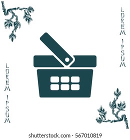 Shopping basket icon - vector illustration
