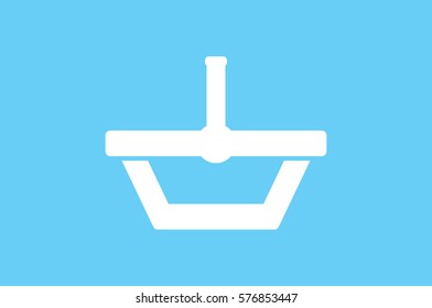 Shopping basket icon vector illustration eps10. Isolated badge  flat design for website or app - stock graphics.
