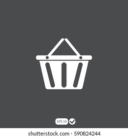 Shopping basket icon - vector illustration