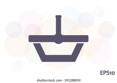 Shopping basket icon vector illustration eps10. Isolated badge  flat design for website or app - stock graphics