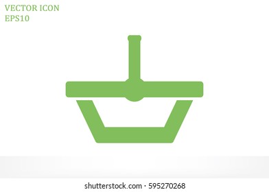 Shopping basket icon vector illustration eps10. Isolated badge  flat design for website or app - stock graphics.