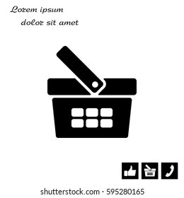 Shopping basket icon - vector illustration