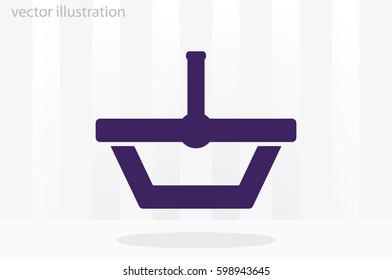 Shopping basket icon vector illustration eps10. Isolated badge  flat design for website or app - stock graphics