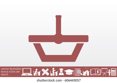 Shopping basket icon vector illustration eps10. Isolated badge  flat design for website or app - stock graphics