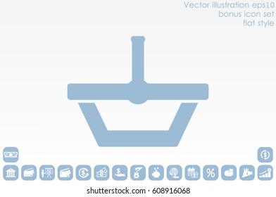 Shopping basket icon vector illustration eps10. Isolated badge  flat design for website or app - stock graphics