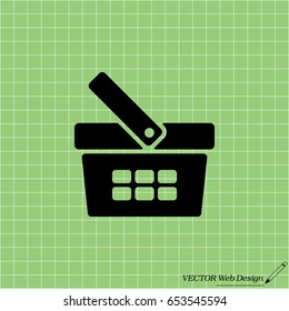 Shopping basket icon - vector illustration