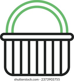 Imagen vectorial de icono de la cesta de compras. Adecuado para aplicaciones web móviles y medios de impresión.