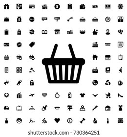 Shopping basket icon vector isolated on white background. set of filled shopping icons.