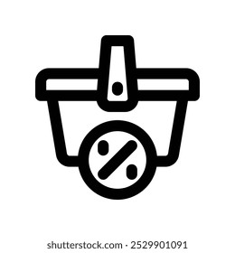 ícone de cesta de compras. ícone de linha de vetor para seu site, celular, apresentação e design de logotipo.
