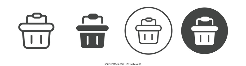 Esquema del logotipo del Vector del icono de la cesta de la compra
