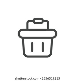 Shopping basket icon Vector logo outline