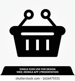 Shopping Basket Icon - Vector, Sign and Symbol for Design, Presentation, Website or Apps Elements.