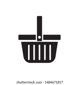 Shopping basket icon vector. Simple design on white background.