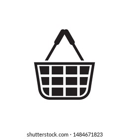 Shopping basket icon vector. Simple design on white background.