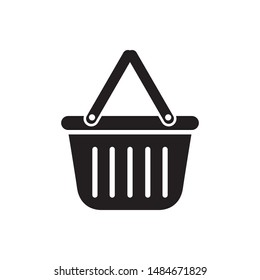 Shopping basket icon vector. Simple design on white background.