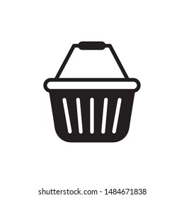 Shopping basket icon vector. Simple design on white background.