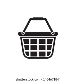 Shopping basket icon vector. Simple design on white background.
