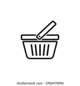 Shopping basket icon vector. Simple shopping basket sign