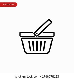 Shopping basket icon vector. Simple shopping basket sign