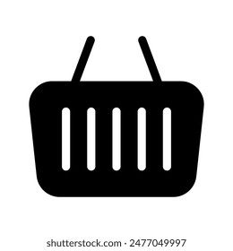 Icono de la cesta de la compra Ilustración de diseño de Vector