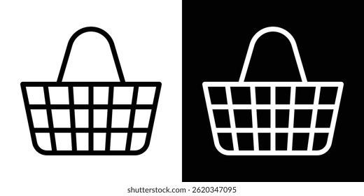 Vetor de ícone de cesta de compras para aplicativo móvel e Web. Símbolo isolado.