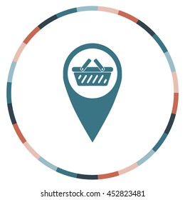 Shopping basket icon, web design element