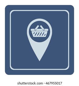 Shopping basket icon, web design element