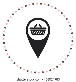 Shopping basket icon, web design element